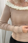 بلوز یقه رافل v113